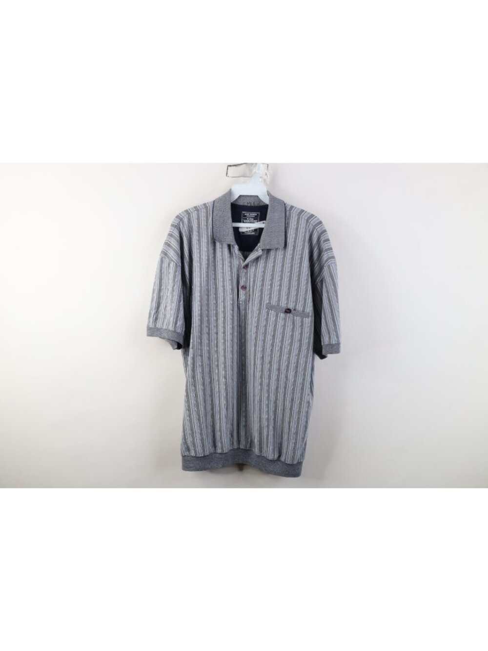 Vintage 90s Y2K Streetwear Mens XL Striped Color Block Knit Pullover Golf Polo